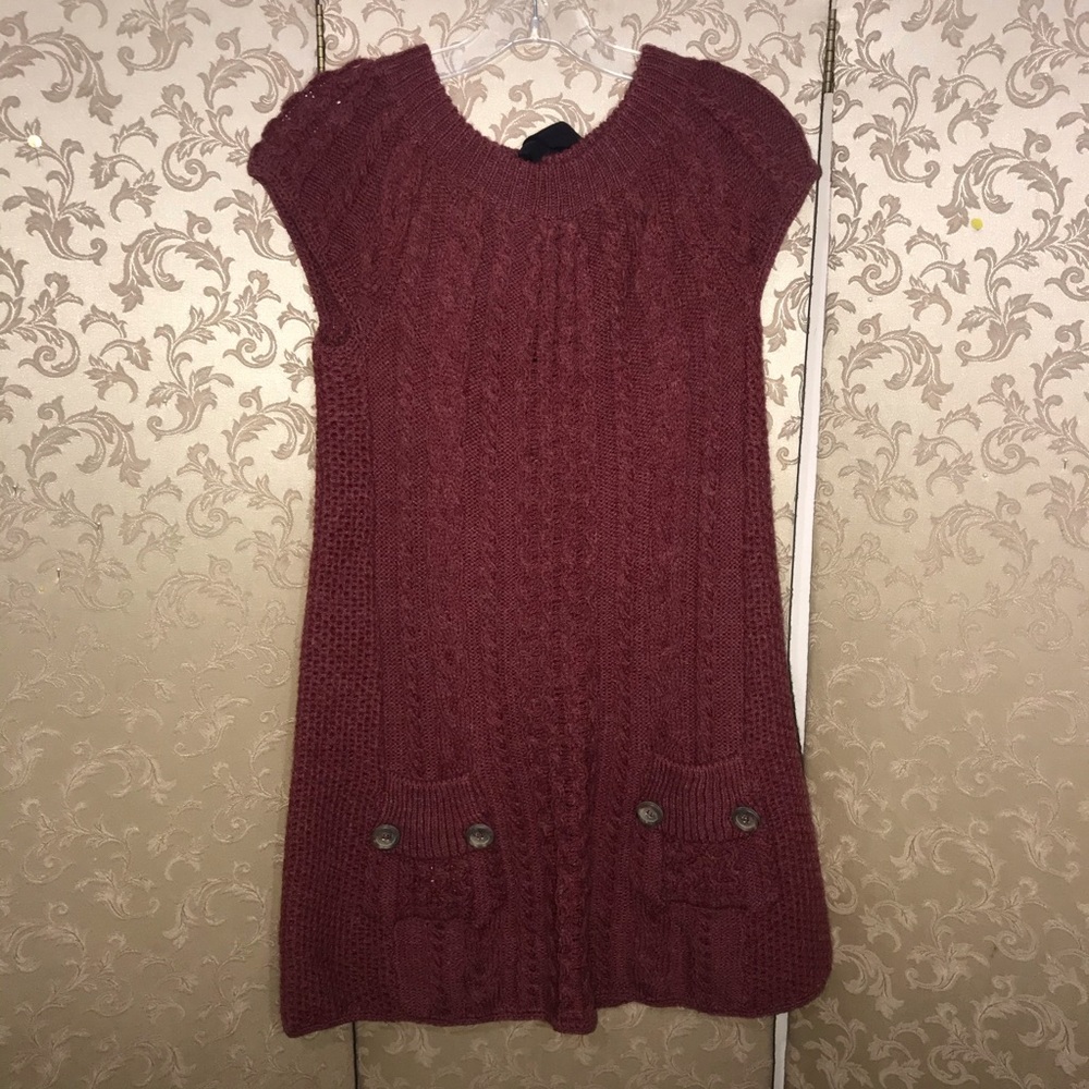 Free People Red Sweater Tunic Dress Size Small S